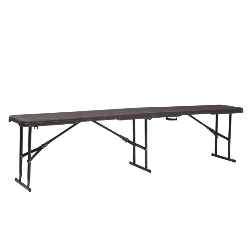 Banc pliant aspect bois 180x28x43cm