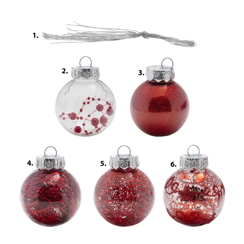 Boules de Noël brillantes 6 cm (25 pcs)