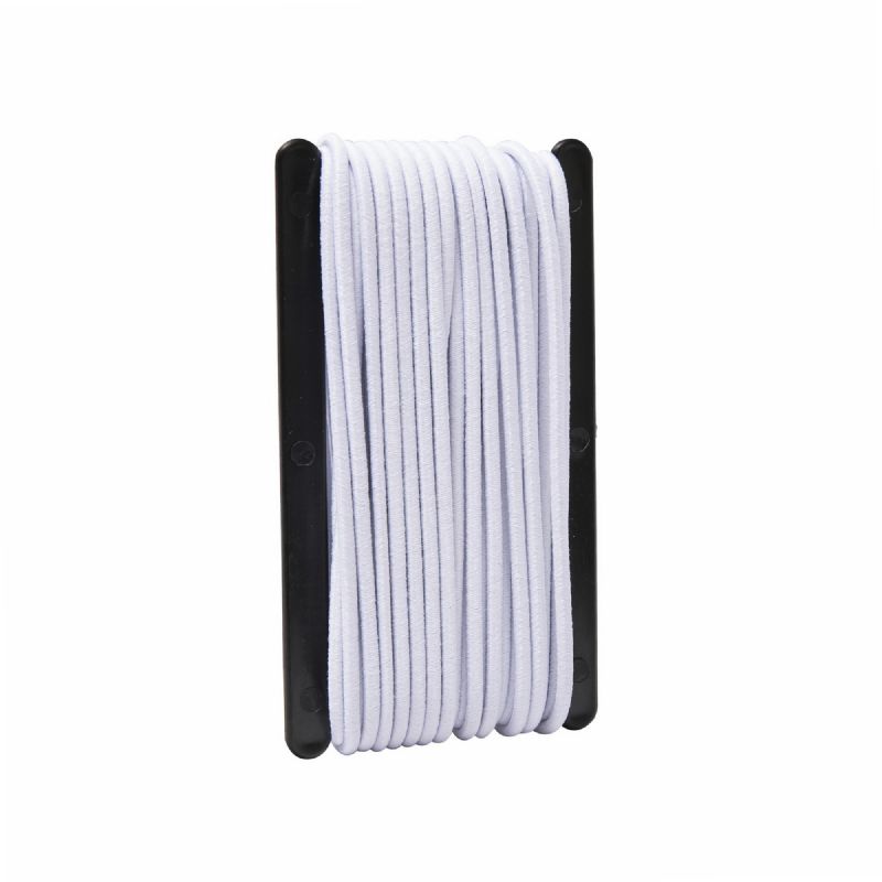 Cordon élastique Blanc 10 M, Diamètre 2 Mm - Polyester/caoutchouc, Pour Bricolage, Jardin, Loisirs Créatifs