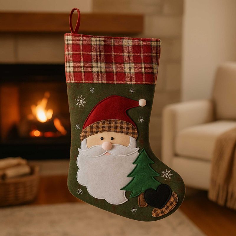 Chaussette avec Papa Noël (43 x 28 cm)