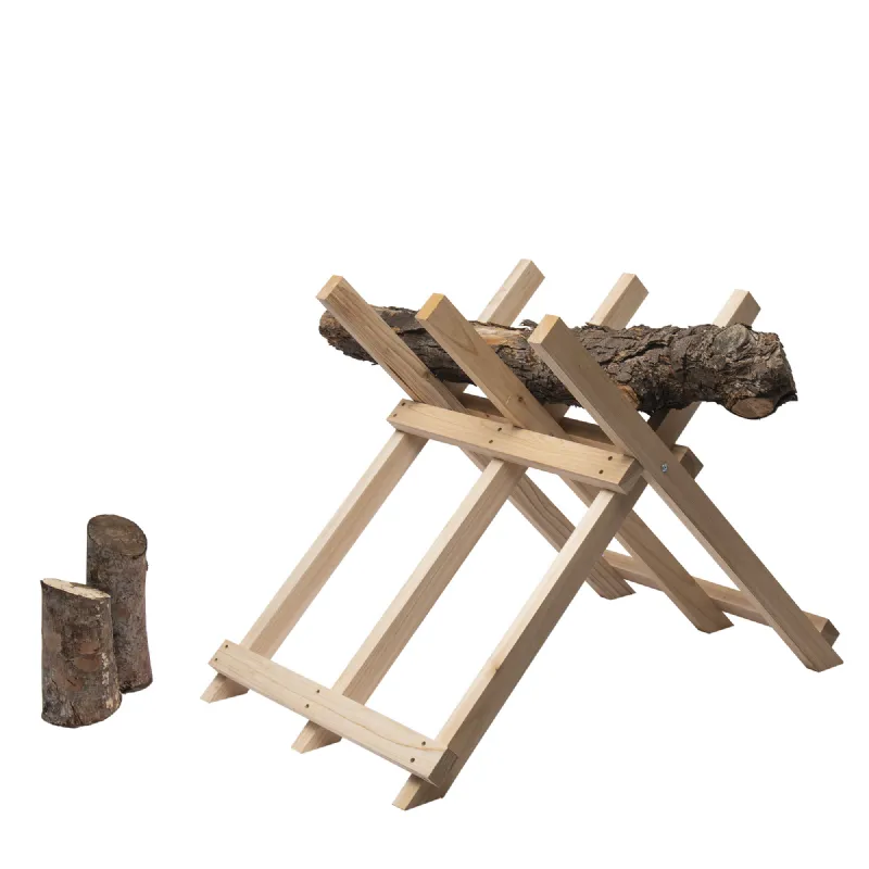 Chevalet en bois WERKAPRO  à 3 supports pour sciage de bûches