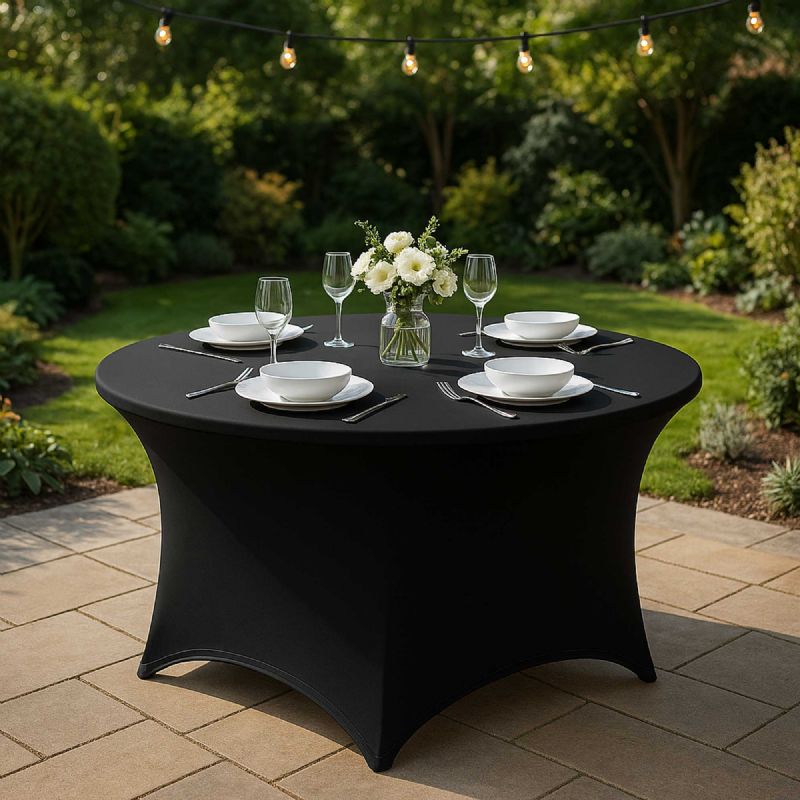 Housse de table ronde noire - WERKA PRO