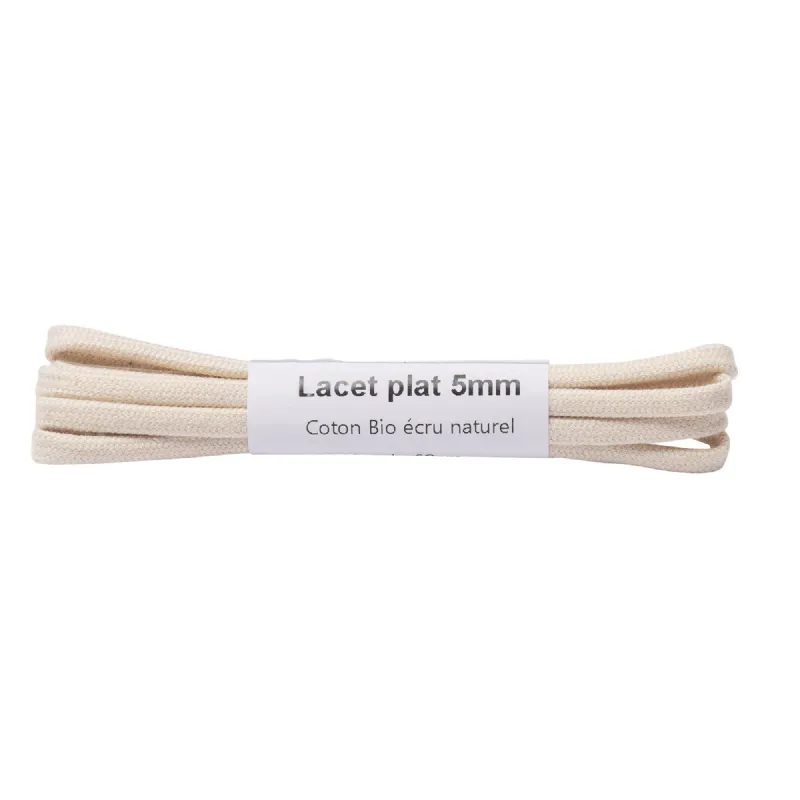 Lacet plat en coton bio 5mm  WERKA PRO