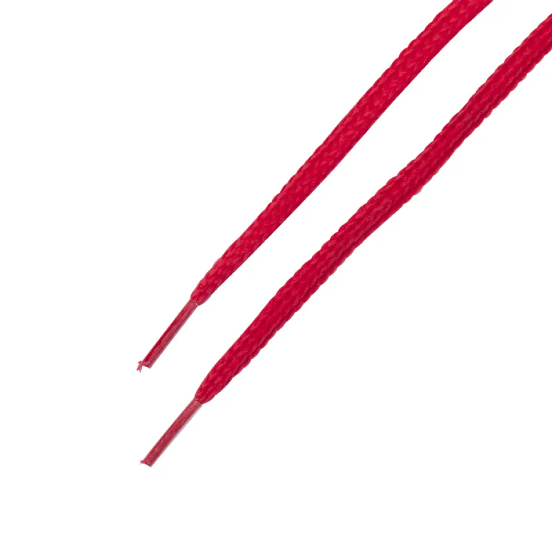 Lacet plat 5mm en polyester recyclé rouge