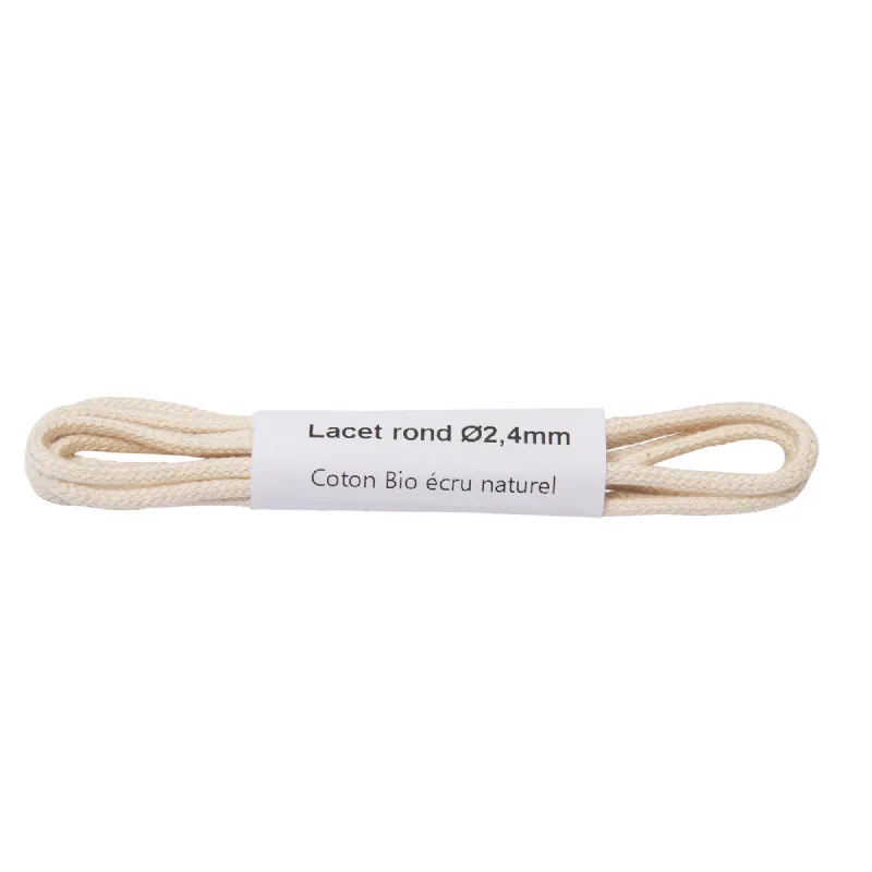 Lacet rond en coton bio 2,4 mm
