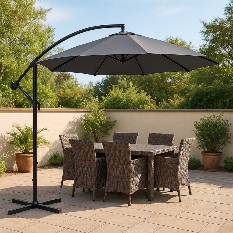 Parasol déporté gris anthracite WERKA PRO