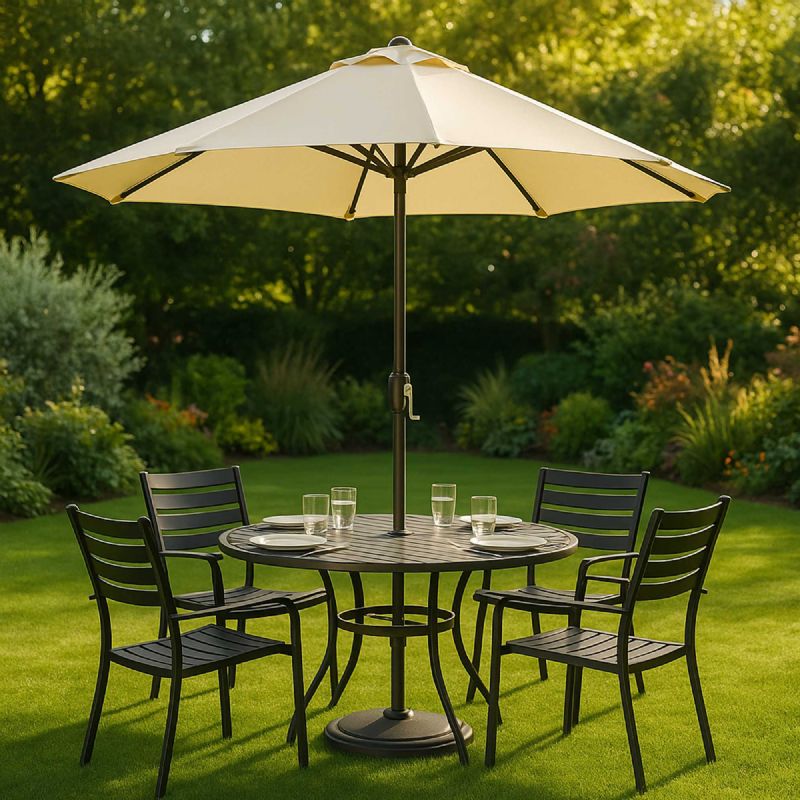 Parasol Droit Crème Ø 2m - WERKA PRO