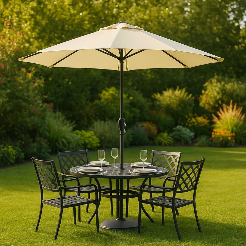 Parasol Droit Crème Ø 2m - WERKA PRO