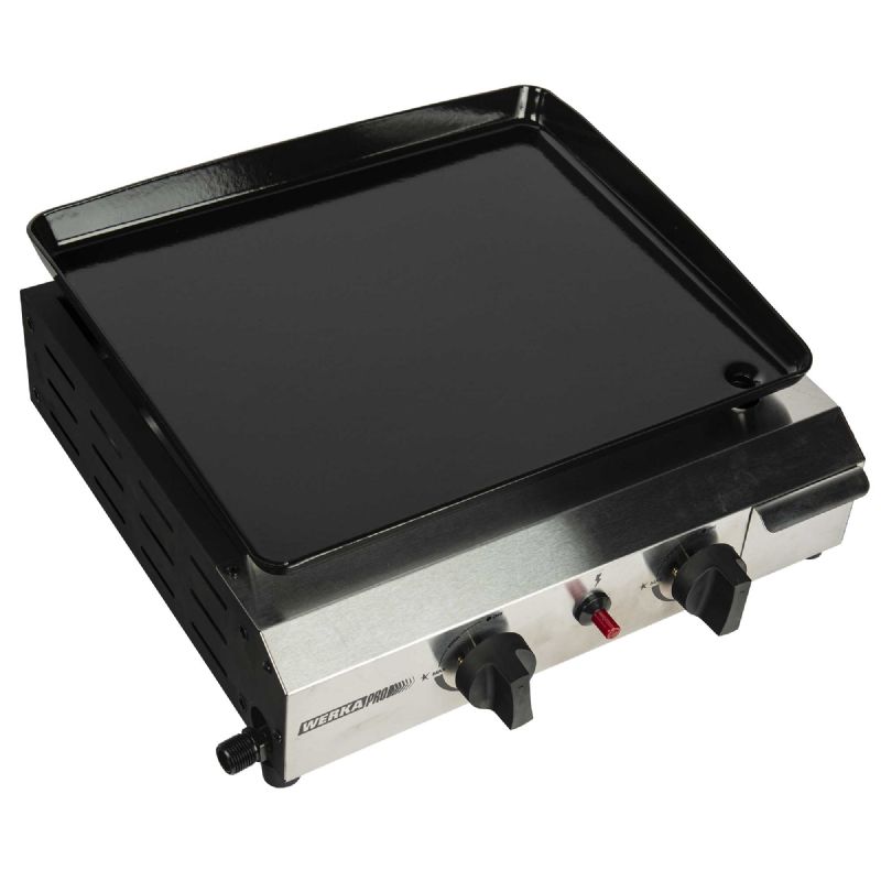 Plancha à gaz 2 brûleurs WERKA PRO
