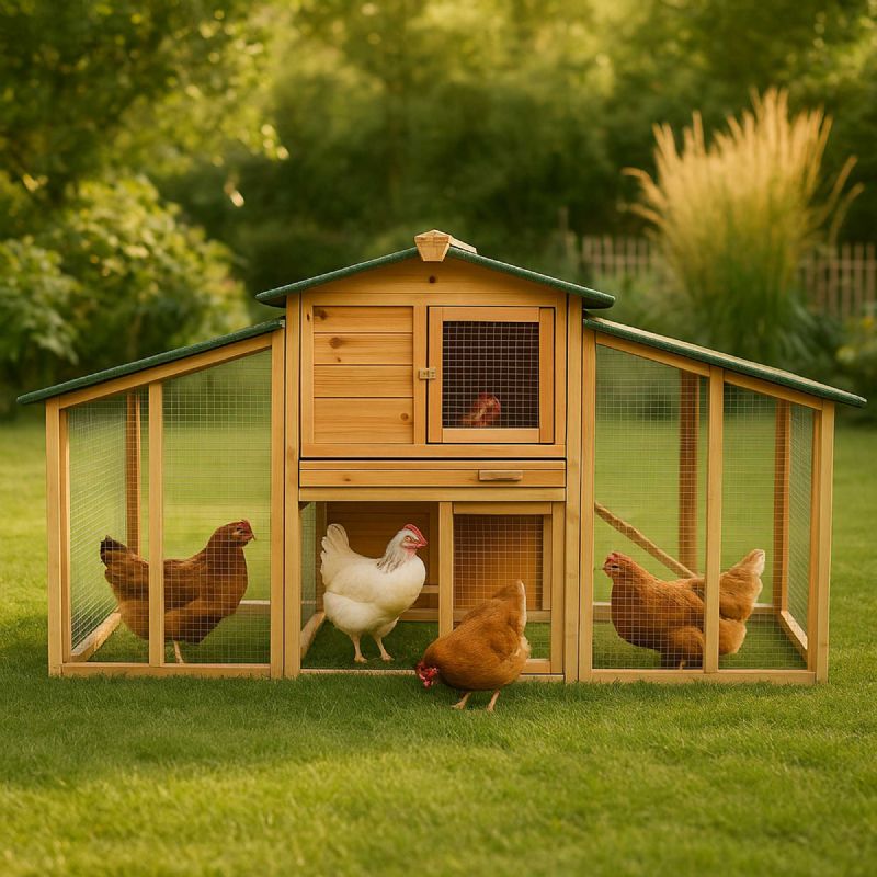 Poulailler surélevé en bois 5 à 6 poules (215x56x87cm) WERKA PRO