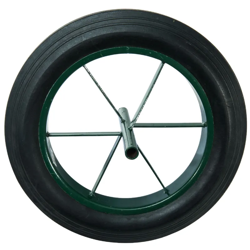 Roue increvable 15'' (385 x 66) Pneu dur et axe 20mm