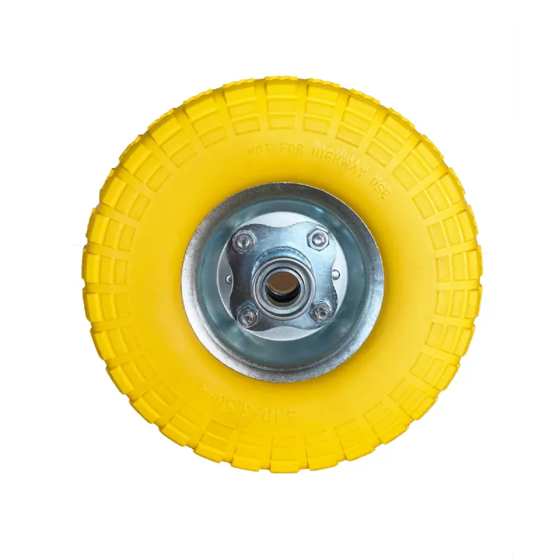 Roue increvable jaune 260 x 85 mm axe déporté WERKA PRO