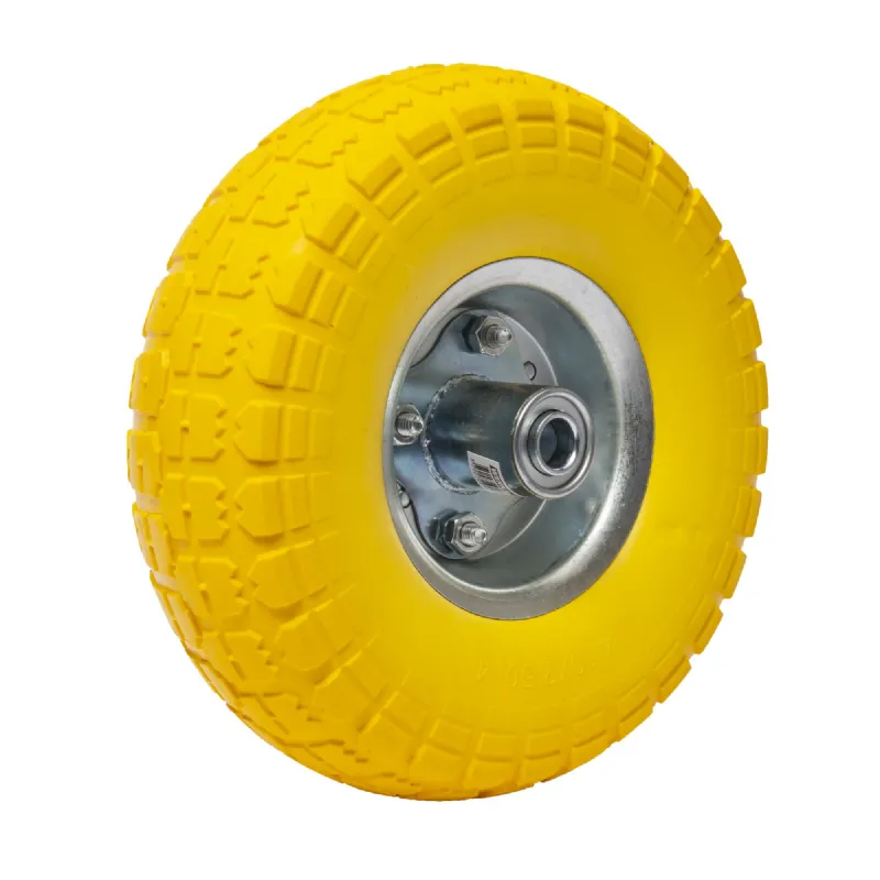 Roue increvable jaune 260 x 85 mm axe déporté WERKA PRO