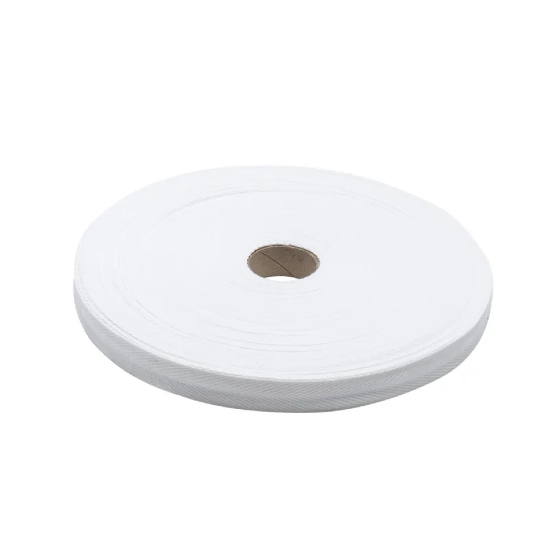 Ruban Sergé en V Blanc 100% Coton Biologique  WERKA PRO