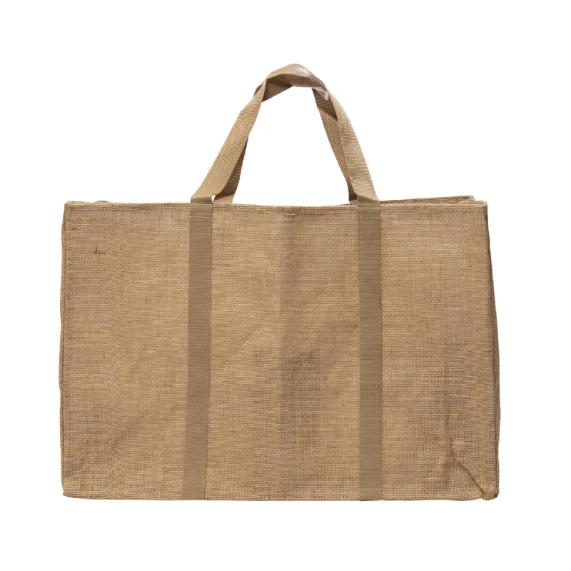 Sac porte bûches en jute naturel WERKA PRO