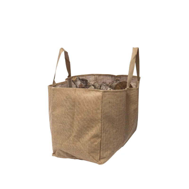 Sac porte bûches en jute naturel WERKA PRO