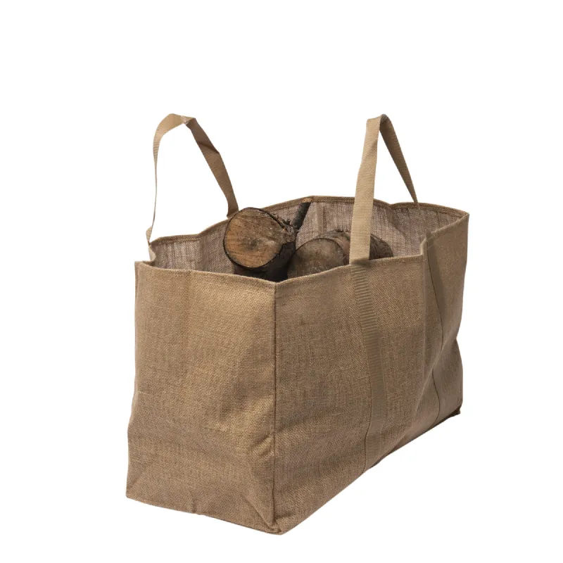 Sac porte bûches en jute naturel WERKA PRO