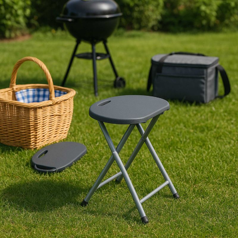 Tabouret Pliant gris H46 cm WERKA PRO 