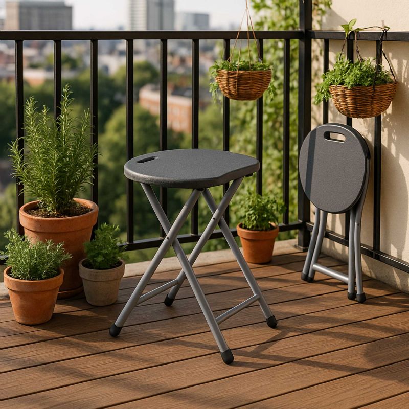 Tabouret Pliant gris H46 cm WERKA PRO 