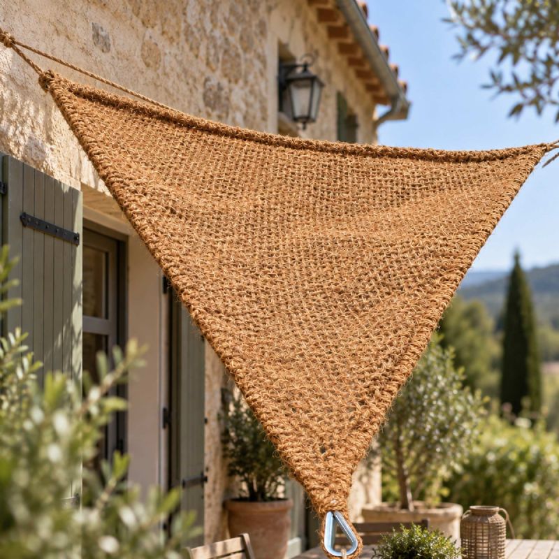 Toile d'ombrage en fibre de coco triangulaire WERKA PRO