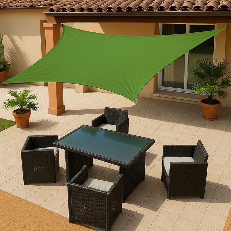 Voile d'ombrage verte anis rectangulaire WERKA PRO