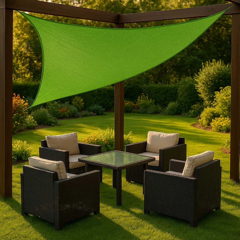 Voile d'ombrage verte triangulaire WERKA PRO