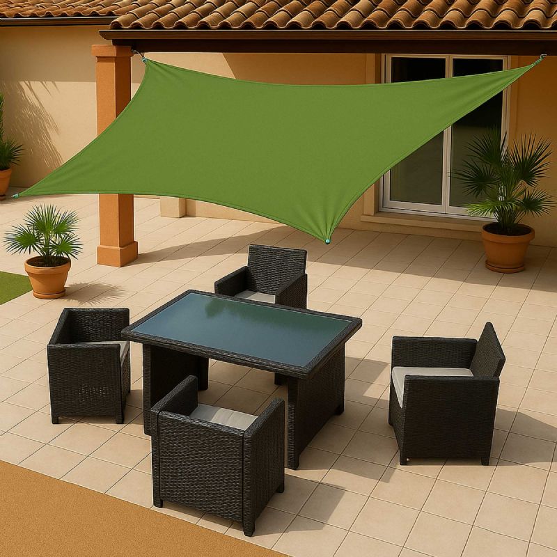 Voile d'ombrage verte anis rectangulaire WERKA PRO