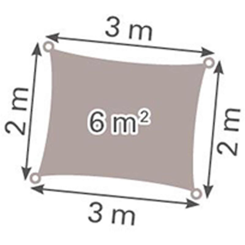 Voile d'ombrage Taupe Solaire à 150 LED 2x3m