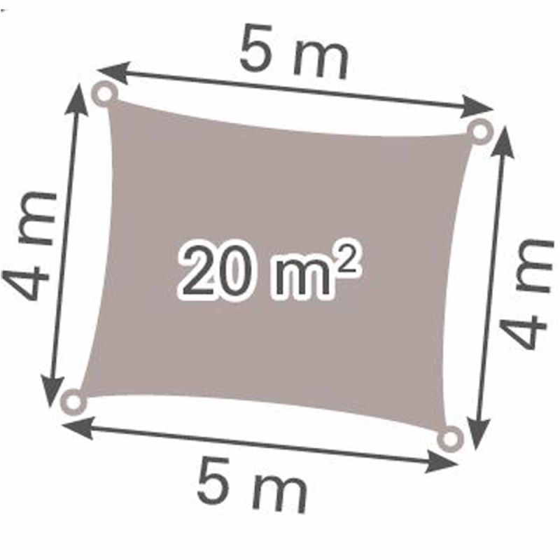 Voile d'ombrage Taupe Solaire à 300 LED - 4x5m
